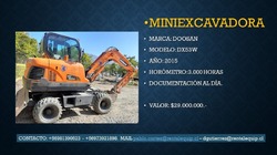 VENDO MINIEXCAVADORA DOOSAN DX53W, AÑO 2015