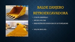 VENDO BALDE ZANJERO RETROEXCAVADORA 20 TONELADAS